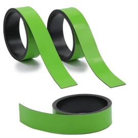 Mag252 Magnetic Strips Green Approx. 2 cm x 1 m Magnetic Tape for Marking on Whiteboards Storage Shelves Calendar Easy to Cut to Size Magnetic Labels Pack of 3