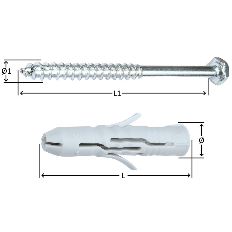 AERZETIX - C57833 - Fixing set for toilet/bidet screw M6x80mm