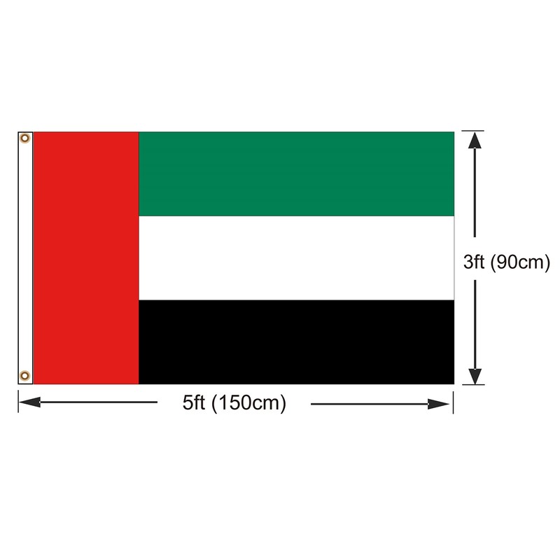 PinkDisplay Aisa flag (UAE)3x5ft(90x150cm) eyelets and double stitches
