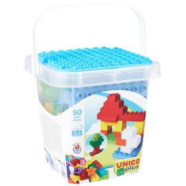 COSTRUZIONE Unico Base Secchio 50 Pezzi 8508 Mattoncini da Costruzione Made in Italy