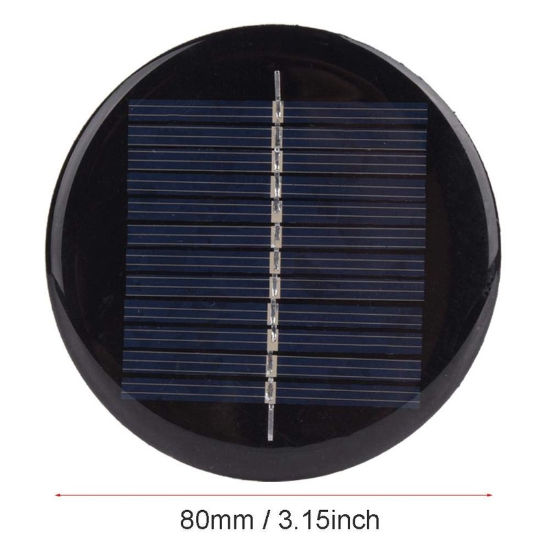 T best 4Pcs High Efficiency Round Solar Panel, 6V 80MM