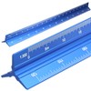 Kyuionty Metric Engineer Scale Ruler 12 Inch, Aluminum Laser-Etched Triangular