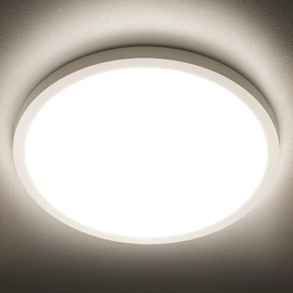 SunRider LED Flush Mount Ceiling Light Fixture, 4000K Neutral White, 2400LM, 12 Inch 24W Round Ceiling Lights, 240W Equiv. Panel Lamp, Non-Dimmable
