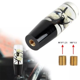 Unbranded VIP 15CM JDM Clear White Real Flowers Manual Car Gear Shift Knob Lever Shifter