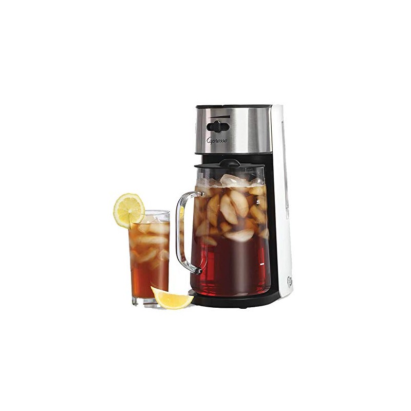 Capresso Stainless Steel Iced Tea Maker Glass Pitcher One Button