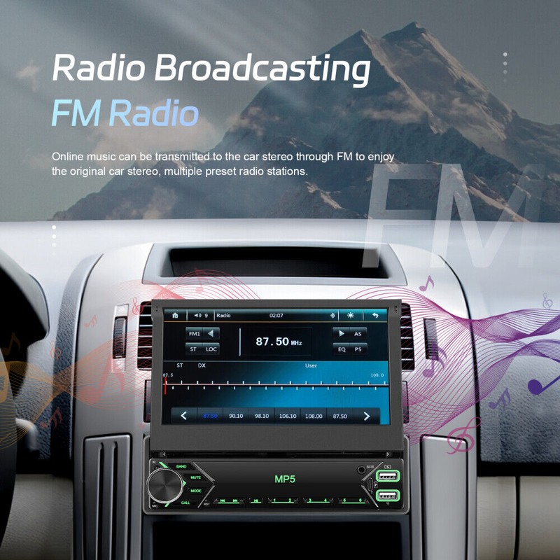 CFRIATO 7" Single 1 DIN Flip out TouchScreen Car MP5