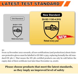 Intra-FIT Chainsaw Gloves Saw Protectionon on Both Hands, CLASS 1, Latest Standard EN ISO 11393-4, EN 388: 4122X Cut-resistance Gloves