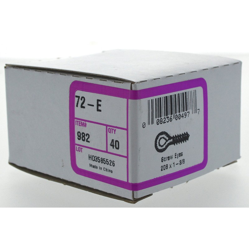 Hillman 982208 x 1-3/8-Inch Screw Eye, 40-Pack, zinc