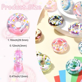DanLingJewelry 12Pcs 3D Bumpy Donut Acrylic Focal Beads Imitation Doughnut Food Beads for Pen Keychain Bracelet Jewellery Making