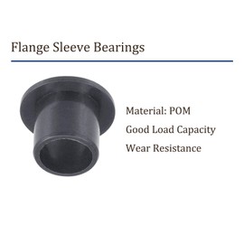 Kozelo Pack of 4 Flange Sleeve Bearings - [8 mm x 10 mm x 10 mm] POM Oil Loose Bushing for Equipment Machines | Black