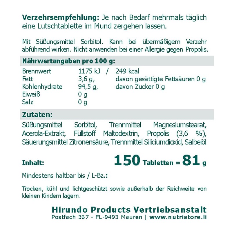 Propolis Sage Lozenges, Pack of 150