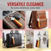 GWEOR Germany Flag Keyring Metal, Black/Red/Gold Nylon Strap, Rustproof &