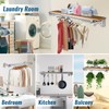 Foldable Wall Mounted Clothes Rack-44'' Long Rod&2 Bases,Stainless Steel, Heavy