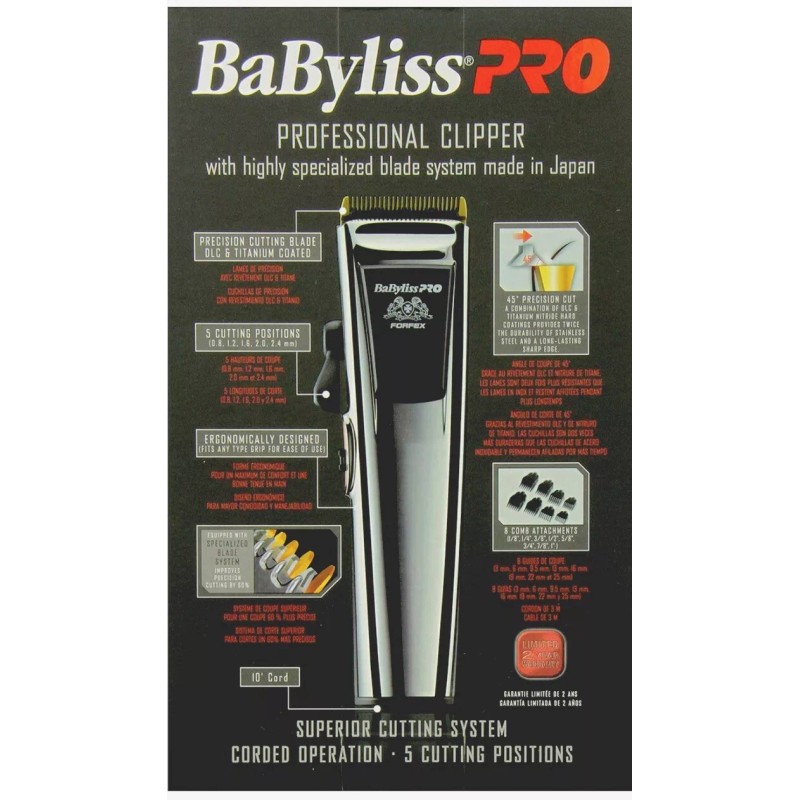 BaByliss PRO READ*- NEW BABYLISS FORFEX J1 665 FX665 PROFESSIONAL