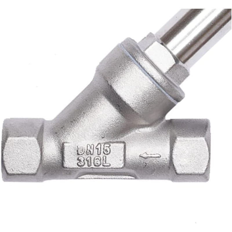Pneumatic Angle Seat Valve, 304 Stainless Steel, Single-Acting with Spring