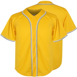 Ayoubaus Youth Blank Baseball Jersey, Shirts Kid's Short Sleeve Children's Sports Jersey (Medium, Yellow)