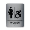 Restroom Sign for Business – Brushed Aluminum ADA Compliant Braille