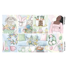 Life Planner Sticker Kit, Sugar Bunny, over 150 stickers on premium matte (Light Skin Tone)