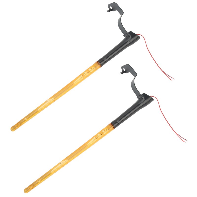 2 Pcs Whip Lights 340mm Long Amber Lighted Antenna Flagpole