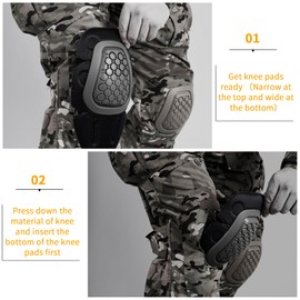 MERJAZ Tactical Knee Pads Inserts for G3 Tactical Combat Military Paintball Hunting Airsoft Pants 1 Pair Protective Gear Black