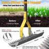 Heavy Duty Thatch Rake for Lawns -15" Dual-Action Dethatcher Thatching