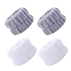 Wrist Wash Band, 2 Pairs Elastic Microfibre Face Wash Cosmetic Hair Band, Spa Bracelets for Absorbent Sweatband for Women Girls, Makeup Wrist Face Skin Care