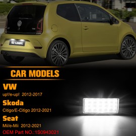 OZ-LAMPE Number Plate Light for VW Up E-up Skoda Citigo E-Citigo Seat Mii E-Mii, Number Plate with Canbus Error Free, Pack of 2