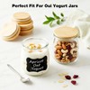 8 Pack Oui Yogurt Jar Lids, Natural Bamboo Wooden Covers