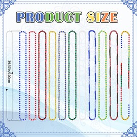 Siifert 11 Pcs Santeria Bead Necklace Set Eleke Collar De Santeria Elegua Unisex Stretch Necklace Orula Eleggua Shango Oya (39.37 Inch)