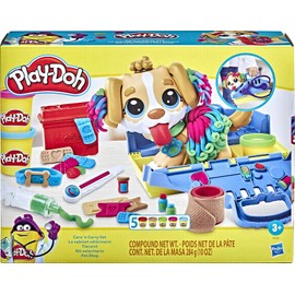 Play-Doh Care 'n Carry Vet Playset for Kids 3 Years and Up with Toy Dog, Storage, 10 Tools, and 5 Modeling Compound Colors, Non-Toxic