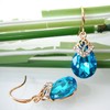Navachi 18k Gold Plated Crystal Water Drop Lake Blue Zircon