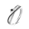 IMINI Dainty Stars Rings for Women Girls Silver Plated Cubic
