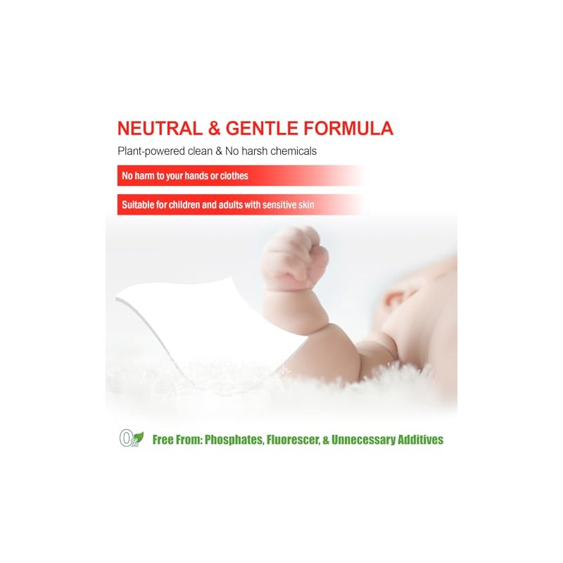 Binbata Hojas de detergente para ropa sucia, 64 piezas (128