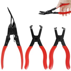 3Pcs Car Panel Removal Pliers,Trim Panel Removal Tool,Panel Clip Plier,Automobile Upholstery Trim Clip Removal Tool,80 Degree Push Pin Pliers,30 Degree Push Pin Pliers for Removing Fasteners(Black)