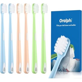 Cepillo de dientes extra suave para encías sensibles, cepillo de dientes de cerdas suaves de cabeza compacta con 10000 cerdas micro nano suaves para adultos, mujeres embarazadas, ancianos
