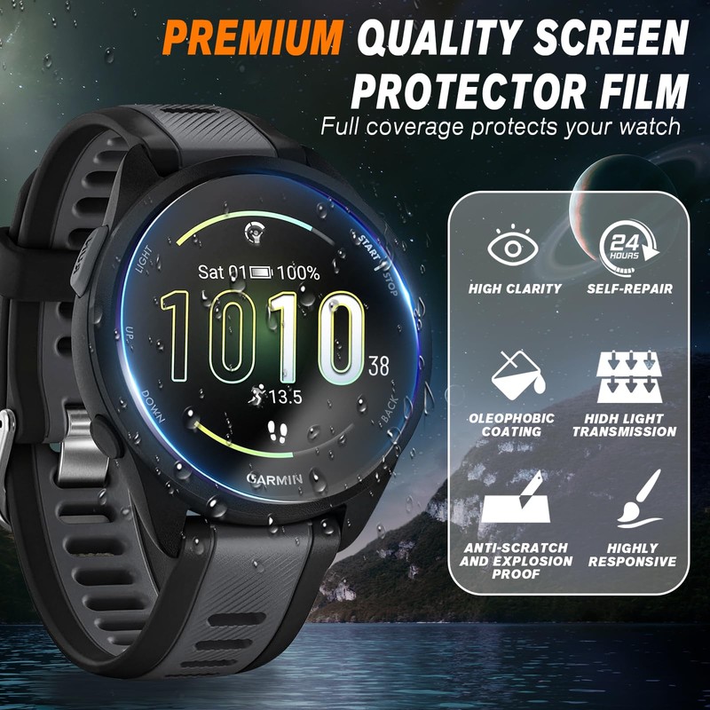 8 Packs Compatible for Garmin Forerunner 165 music Screen Protector,Advanced