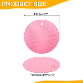 uxcell 3pcs Silicone Jar Opener Pads, 17.5cm/7" Texture Can Opener Multipurpose Round Bottle Lid Opener Non-Slip Coasters for Weak Hands Seniors Children, Pink