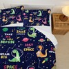 lneffble Dinosaurs in Space Full Comforter Set，Full Size Bedding Set