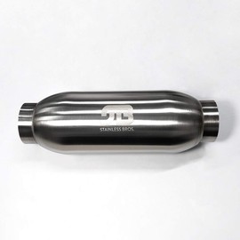 2.5 Inch Stainless Bullet/Bottle Style Resonator 12 Inch Length - SS304 (2.5" x 12" OAL)