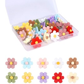 YUNYU Push Pins Floral 30 Pieces Cork Board & Bulletin Board Vivid Push Pins for Office Home Photo Walls (Floral Thumb Nails)