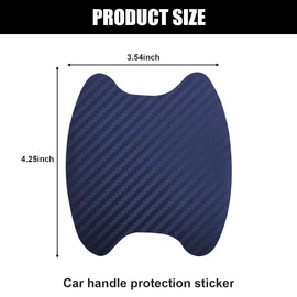 4PCS Car Handle Cup Stickers, Carbon Fiber Scratch Auto Door Protective Film, Non-Marking Bowl Protector, Universal Paint Cover Guard for Most Cars, SUV, Van (Blue)