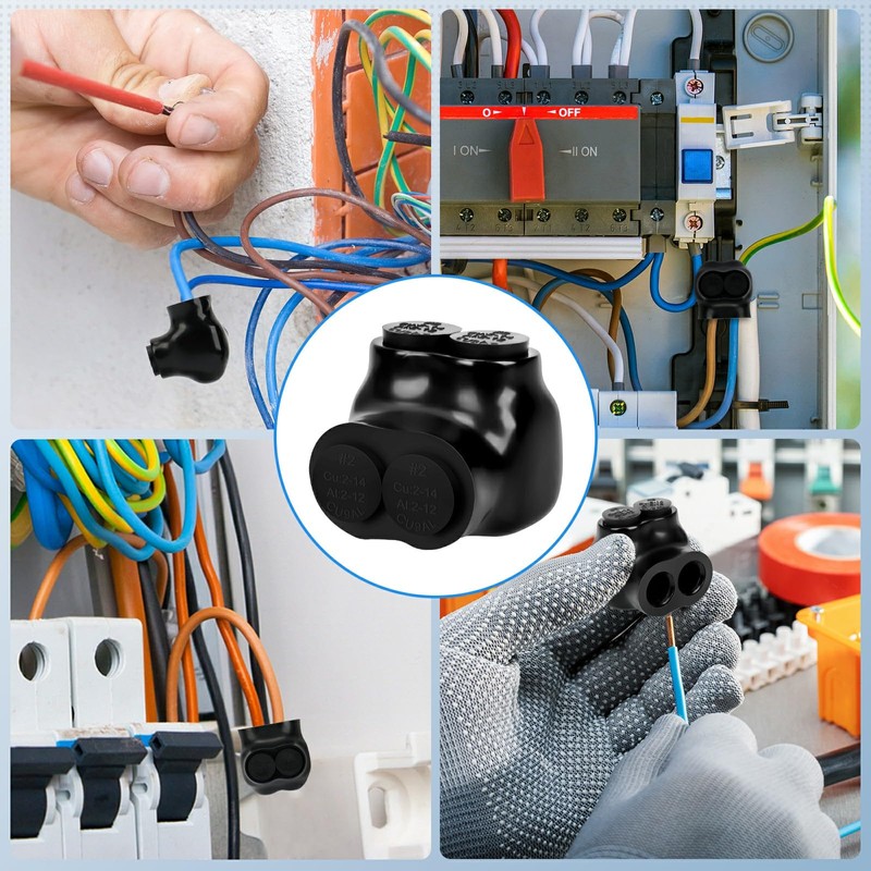5 Pcs Insulated Wire Connectors Black Multi Cable Splice Connector