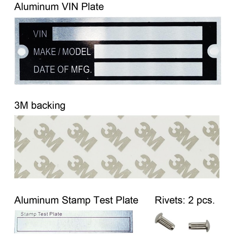 Trailer VIN ID Plate Blank Data TAG Model Identification VIN