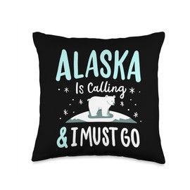 Alaska Bear Travel Vacation Souvenir Throw Pillow