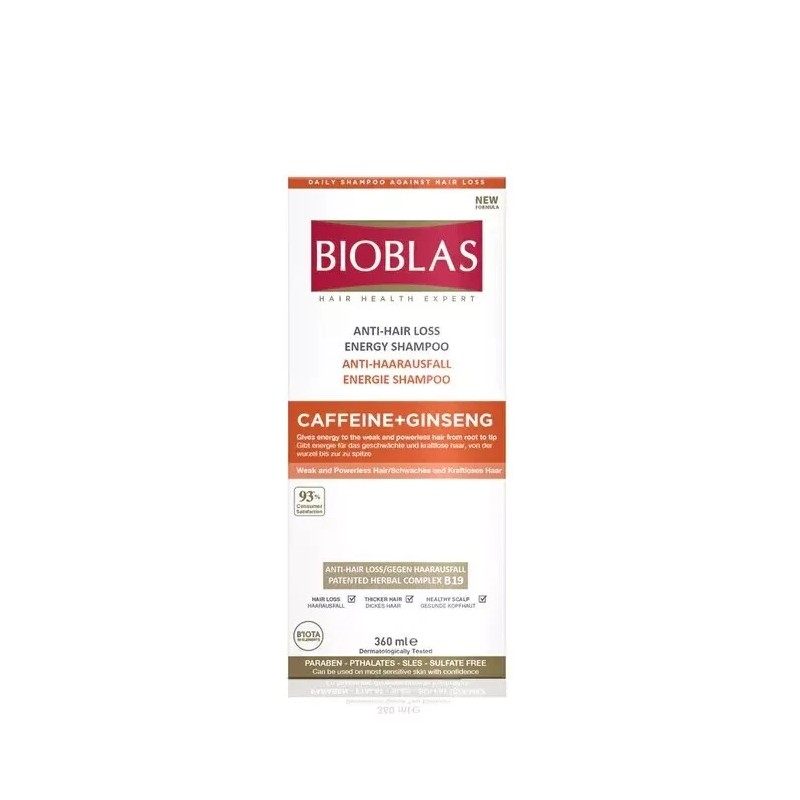 Bioblas Shampoo for fragile hair anti-fall, 360 ml CAFFEINNE+GINS