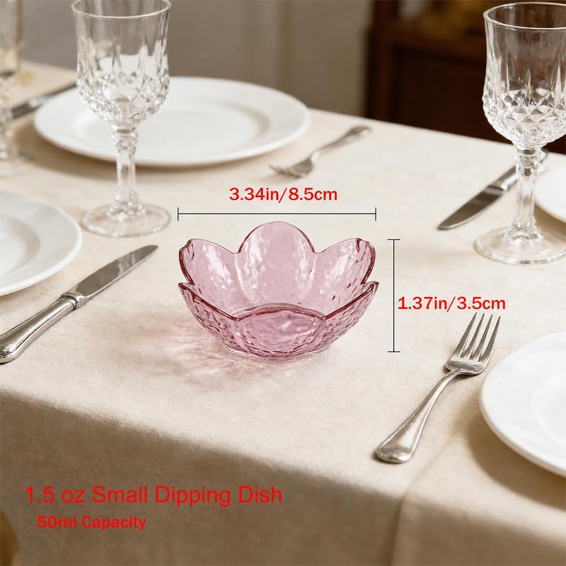 ZAJINJABD Sakura Sauce Dishes Set, 3.34x1.37 inch Plastic Cherry Blossom