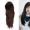 Brown Wig Fashionable Heat Resistant Soft Long Straight Layered Synthetic