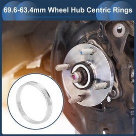 INFINAUTO Car Wheel Hub Centric Rings OD 69.6mm to ID 63.4mm Wheels Center Shaft Shock Absorbing Hubrings Aluminium Alloy Silver Tone Durable