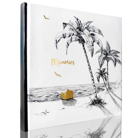 Holoary Photo Album 4x6 160 Photos Two Pictures Per Page, Memo Writing Area for Each Pocket, 160 Pockets 4”x6”, Printed Book Cover Travel Design Natural Beach Vacation Honeymoon Memories