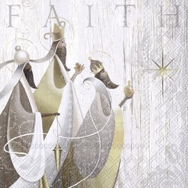 IHR Ideal Home Range - Papierservietten HOLY KINGS grey 20 St. Cocktail-Servietten 25 cm x 25 cm